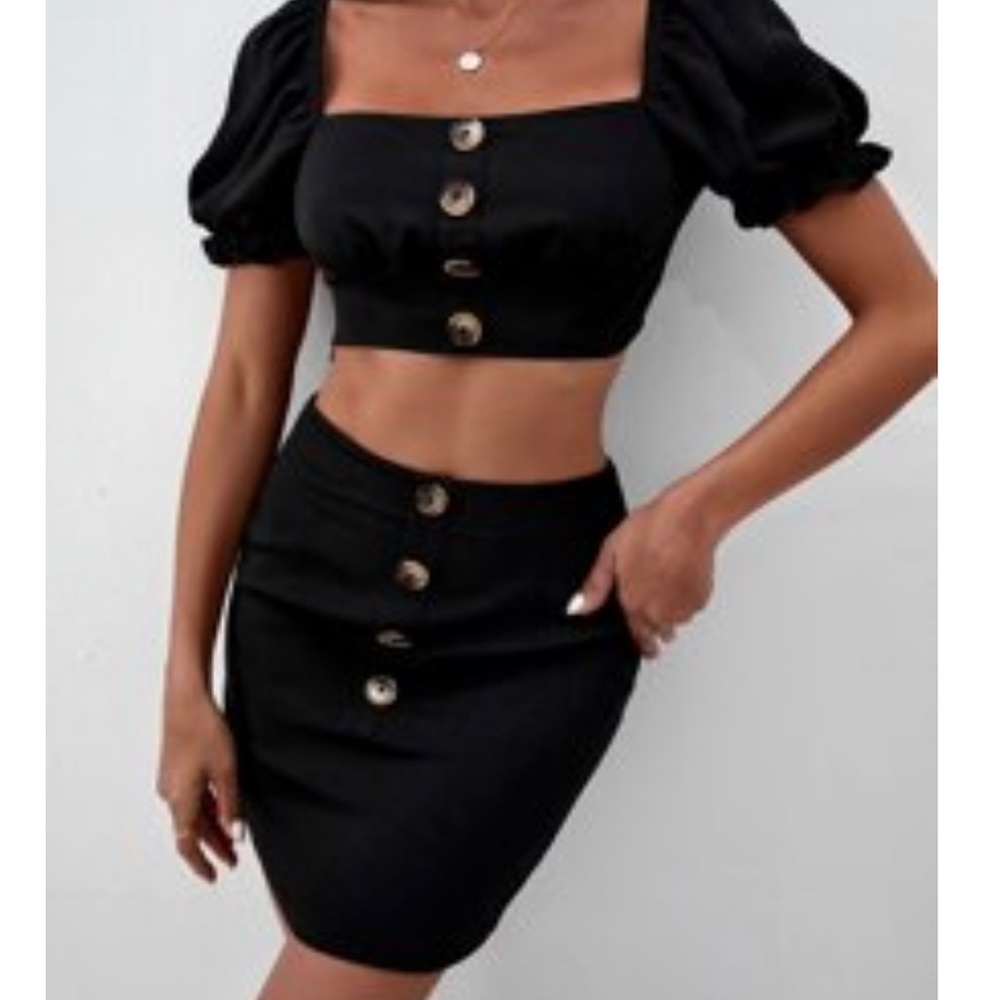 Crop top and mini skirt set